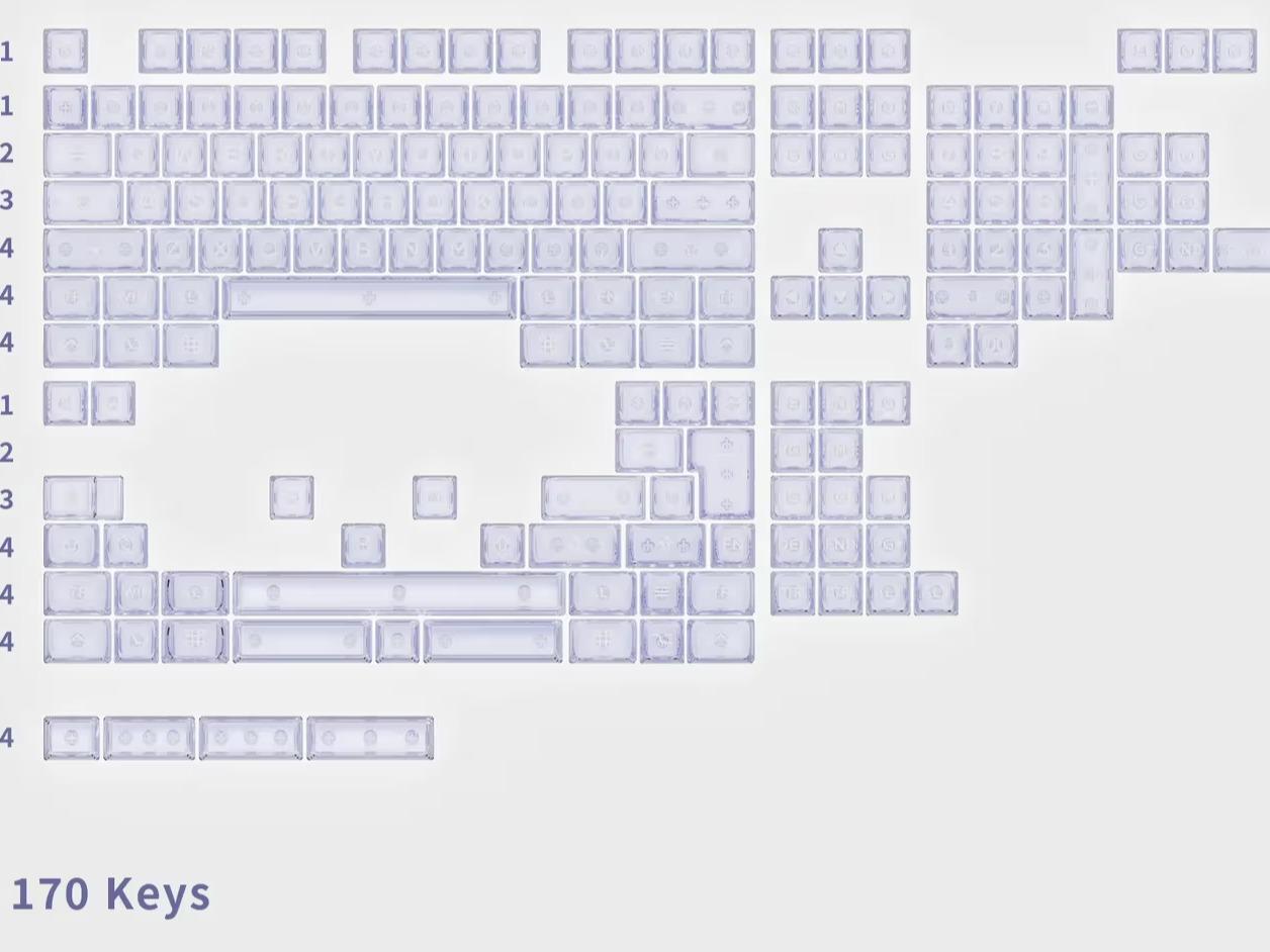 Wuque Studio WS Blossom Lilac Amber Series Keycaps Cherry Profile Doubleshot PC Keycap 170-Keys