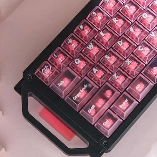 LeleLab Pink Carnival Keycaps Cherry Profile UV Printed ABS Keycap 135-Keys