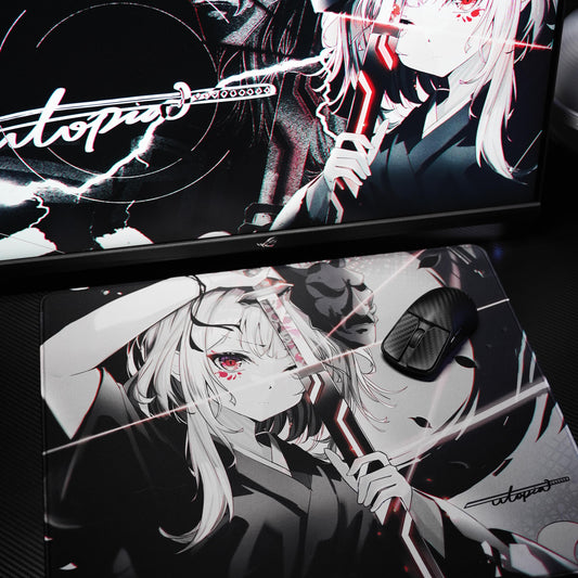 Utopia Gaming Black Blade 1 Poron Base Gaming Mousepad Anime (Control-Hybrid) Vaxee PA Surface