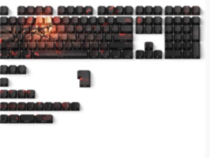 XVX Red Sun Keycaps Cherry Profile Side Print Dye sub Double Shot Shine Through Keycap 130-Keys