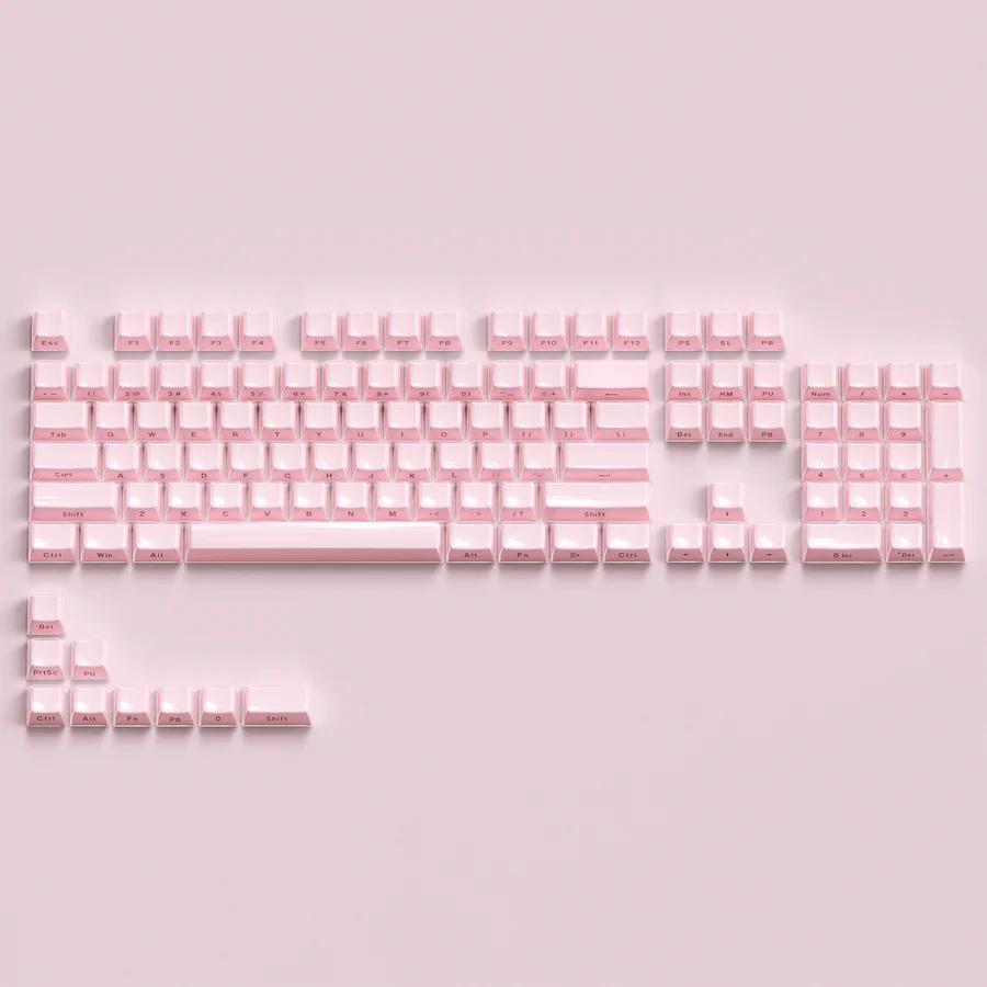 XVX Jelly Pink Keycaps OEM Profile Side-Print Double Shot Shine Through PBT Keycap 113-Keys