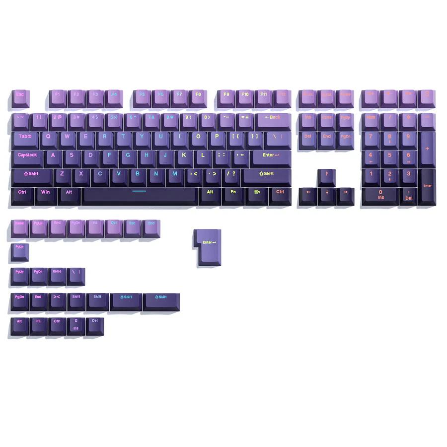 XVX Purple Rise Gradient Keycaps OEM Profile Double Shot Shine Through PBT Keycap 134-Keys