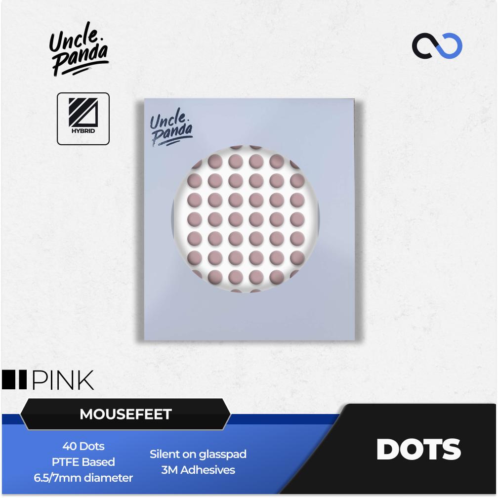 Uncle Panda Zero Pink Dots Universal Mouse Feet / Mouse Skate PTFE (Hybrid)