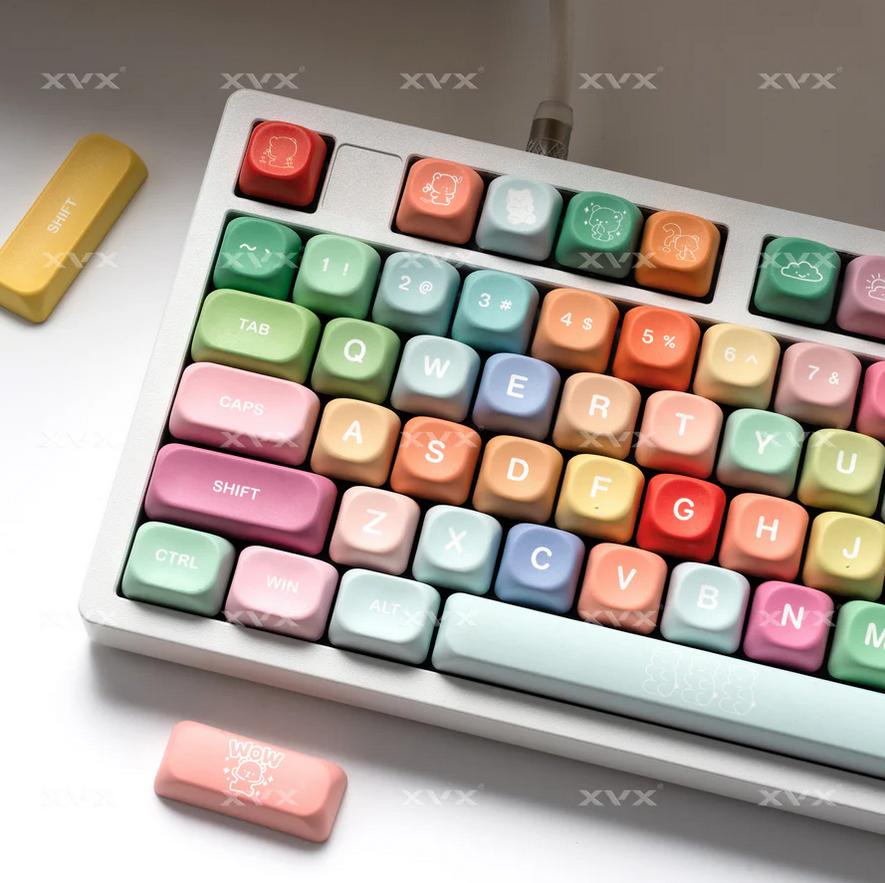 XVX Candy Bear Keycaps MOA Profile Top print Dye sub PBT Keycap 126-Keys