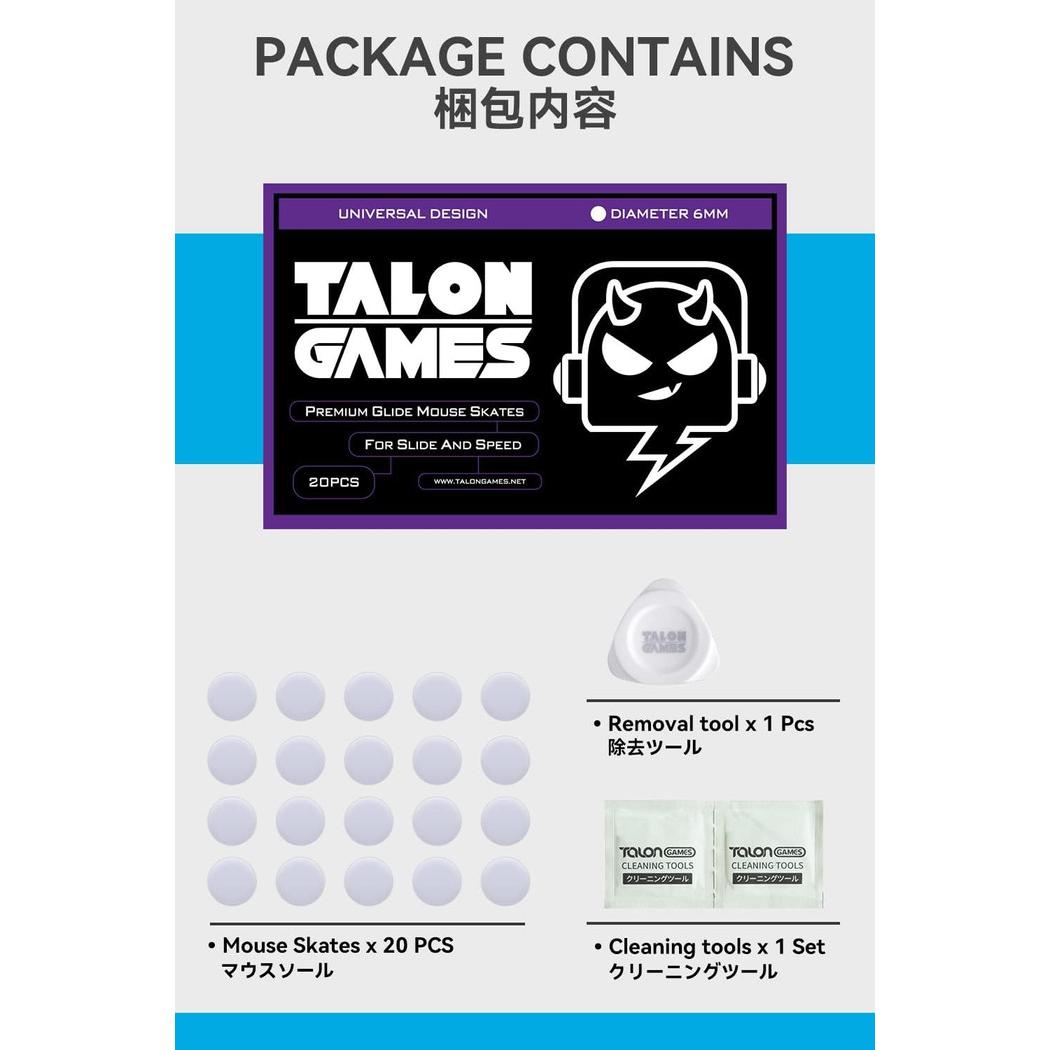 TALONGAMES Black Donuts Universal Mouse Feet / Mouse Skate UPE for Cloth Mouse pad (Control)