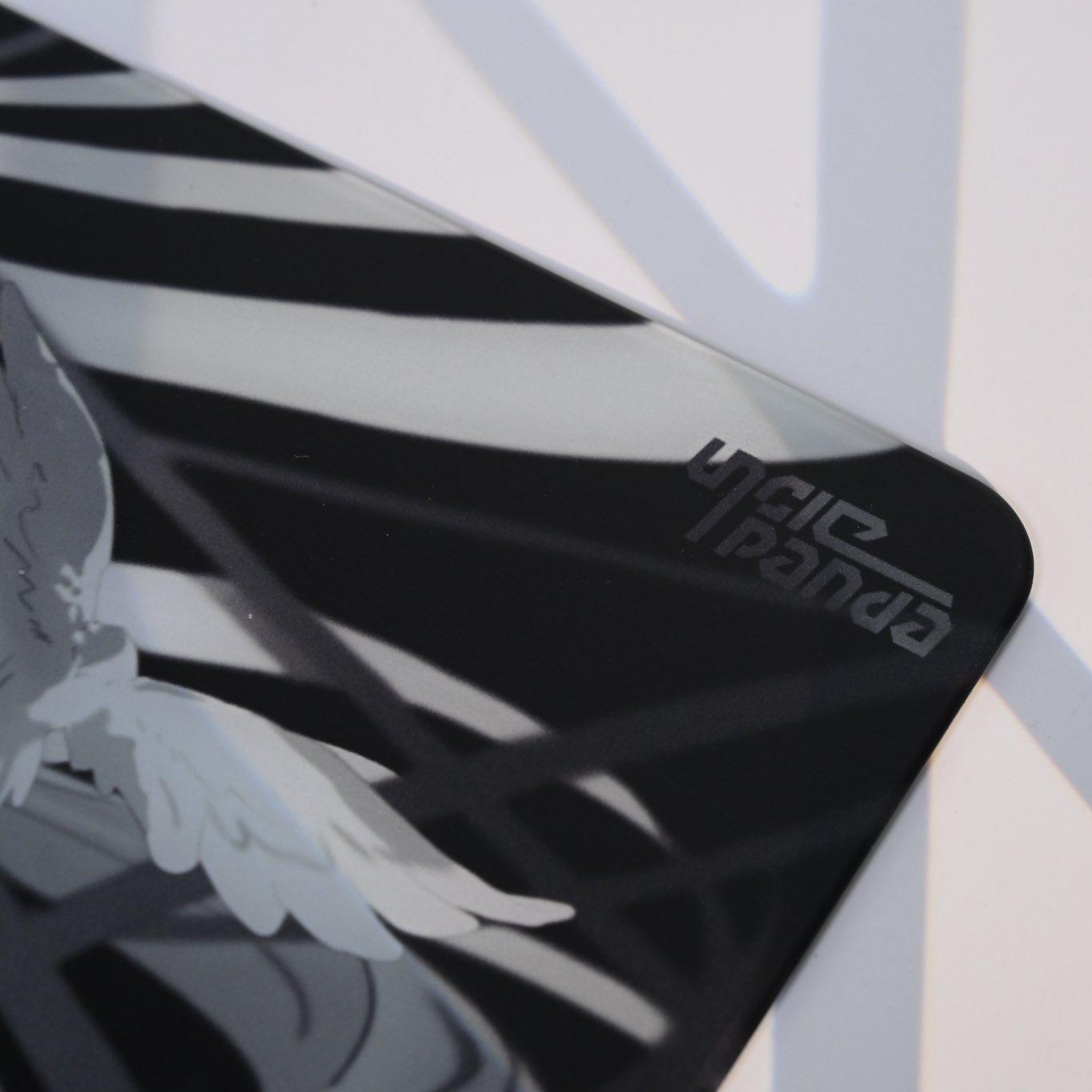 Unclepanda Feather Free Silicone Base COATED 2.5D Gaming Glass Mousepad Kaca (Speed)