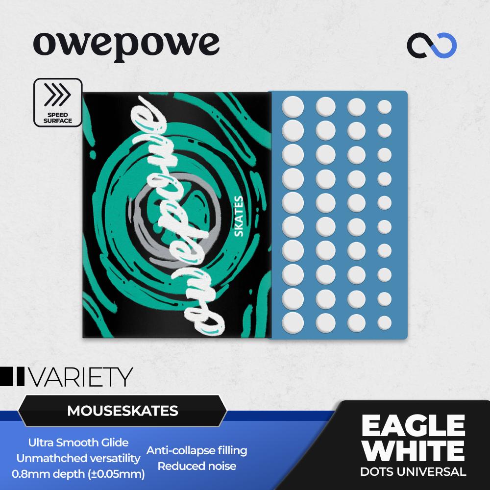 OWEPOWE Eagle White Universal Silent Gaming Mouse Feet / Mouse Skate PTFE (Speed)