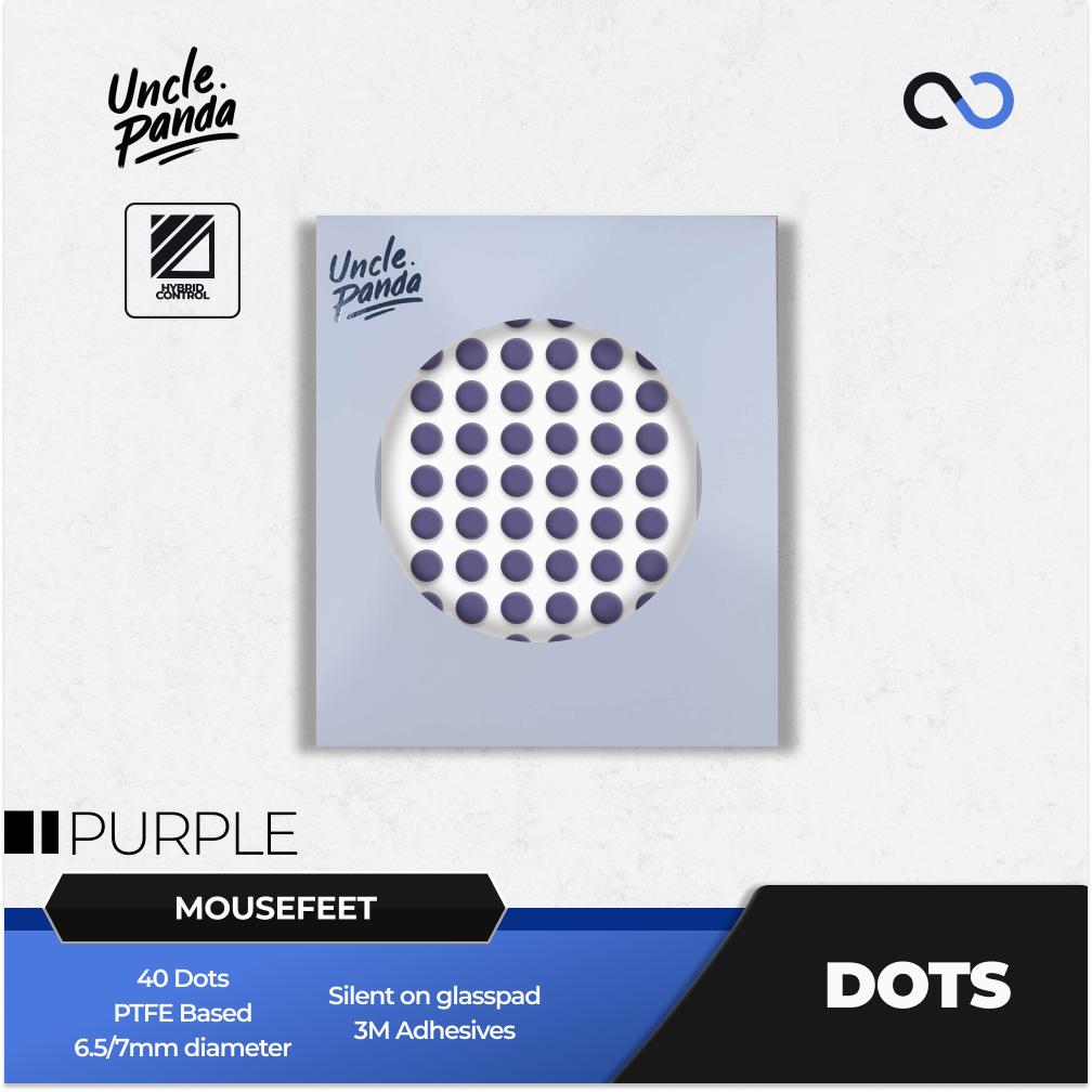 Uncle Panda Spirit Purple Dots Universal Mouse Feet / Mouse Skate PTFE (Hybrid-Control)