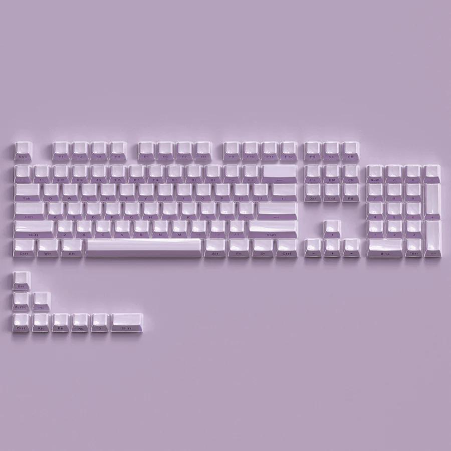 XVX Jelly Purple Keycaps OEM Profile Side-Print Double Shot Shine Through PBT Keycap 113-Keys