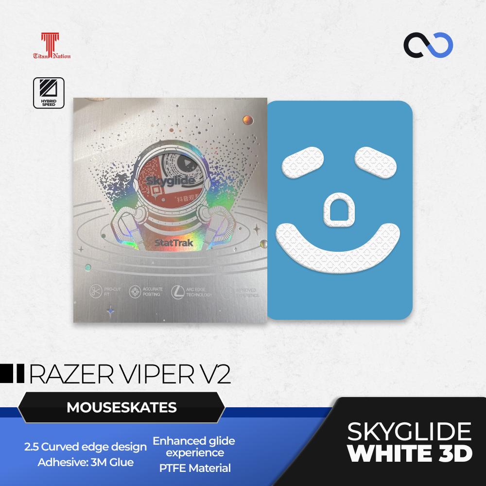 Skyglide StatTrak White 3D Viper V2 Pro Gaming Mouse Feet / Mouse Skate PTFE (Hybrid)