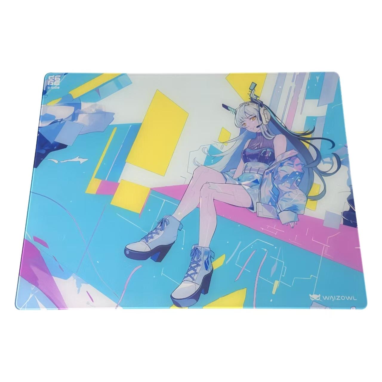 D-Glow SU Silicone Base Glass Gaming Mousepad Kaca (Speed)