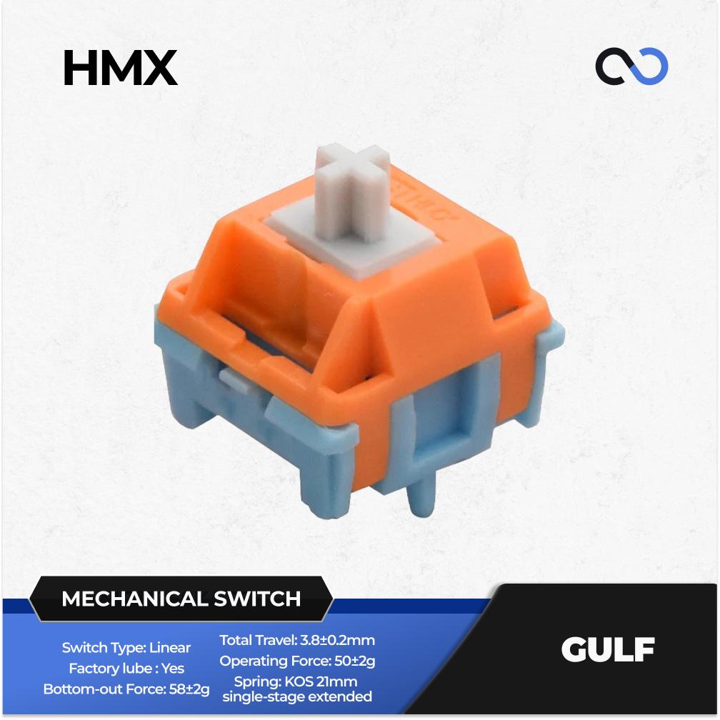 HMX Gulf Pre-Lubed Mechanical Keyboard PCB Mount Switch (Linear) by BCKeys