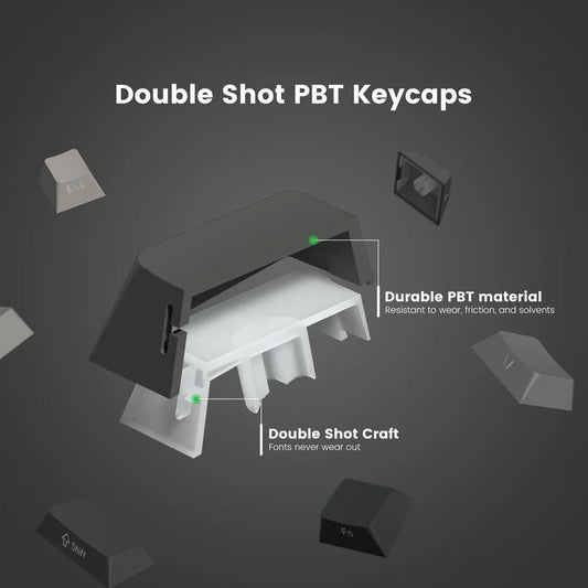 XVX Noir Keycaps OEM Side Profile Double Shot Shine Through PBT Keycap 136-Keys