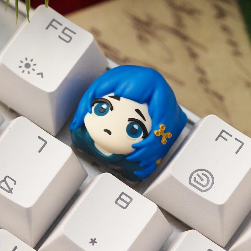 Lobo Golden Caitlyn Arcane League of Legends Anime Theme Artisan Keycaps Resin Keycap