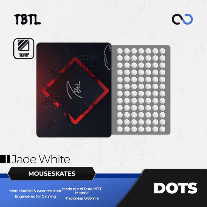 TBTL Jade White Dots Universal Mouse Feet / Mouse Skate PTFE (Hybrid-Speed)