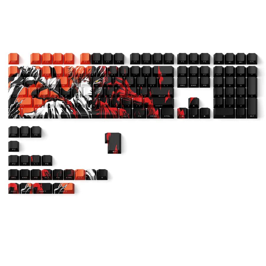 XVX Kurosaki Ichigo Bleach Anime Theme Keycaps Cherry Profile Dye-Sub PBT Keycap 130-Keys