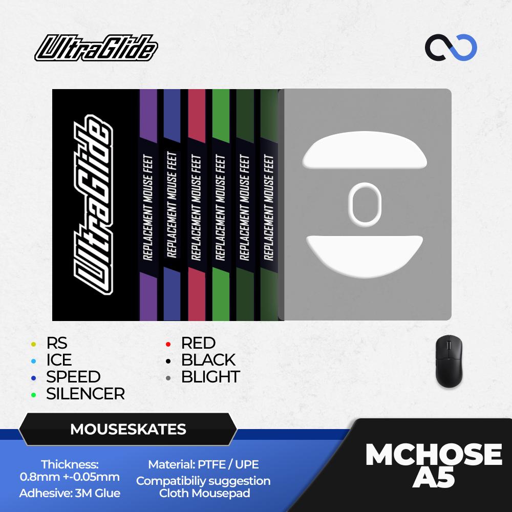 Meow Gaming Gear Ultraglide MCHOSE A5 / Noir M2 Gaming Mouse Feet / Mouse Skate