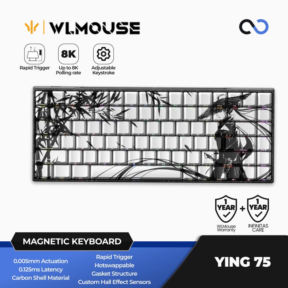 WLMouse Ying75 8K Hall Effect Carbon Forged 75% Gaming Keyboard Rapid Trigger DKS SOCD Wooting
