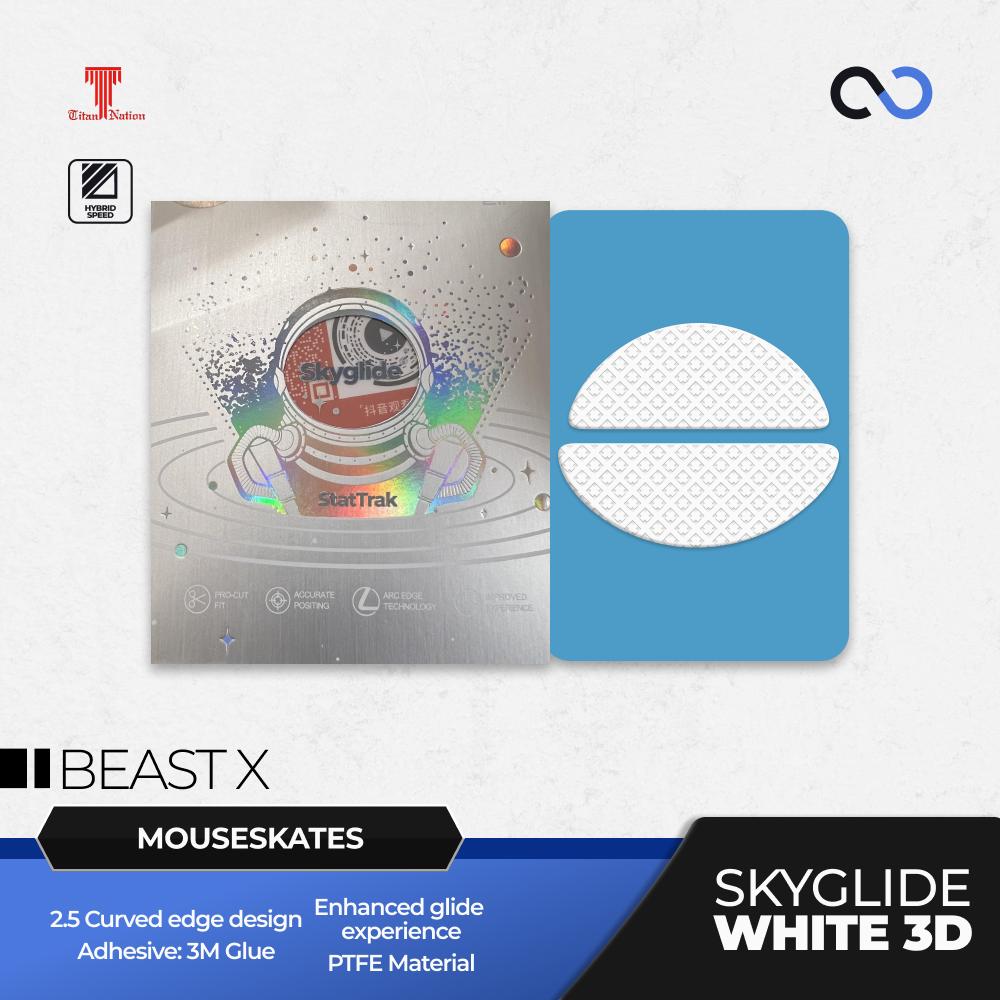 Skyglide StatTrak White 3D WLMouse Beast X Gaming Mouse Feet / Mouse Skate PTFE (Hybrid)