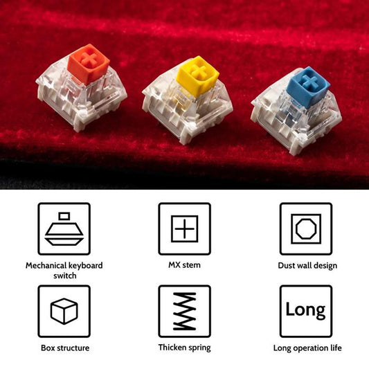 Kailh Box Heavy Dark Yellow Lubed mechanical keyboard switch (Linear)