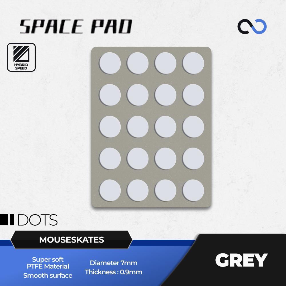 Spacepad Grey Dots Universal Gaming Mouse Feet / Mouse Skate PTFE (Speed-Hybrid)