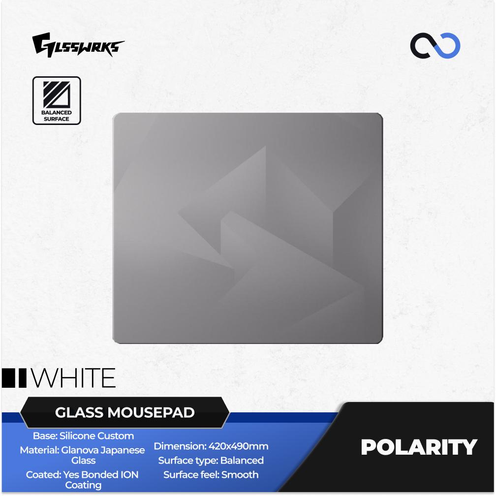 GLSSWRKS Polarity Silicone Base COATED Japanese Glanova 2.5 Tempered Glass Gaming Mousepad Kaca (Hybrid-Speed)