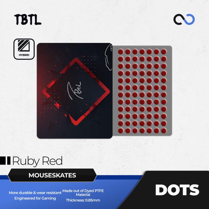TBTL Ruby Red Universal Mouse Feet / Mouse Skate PTFE (Hybrid)