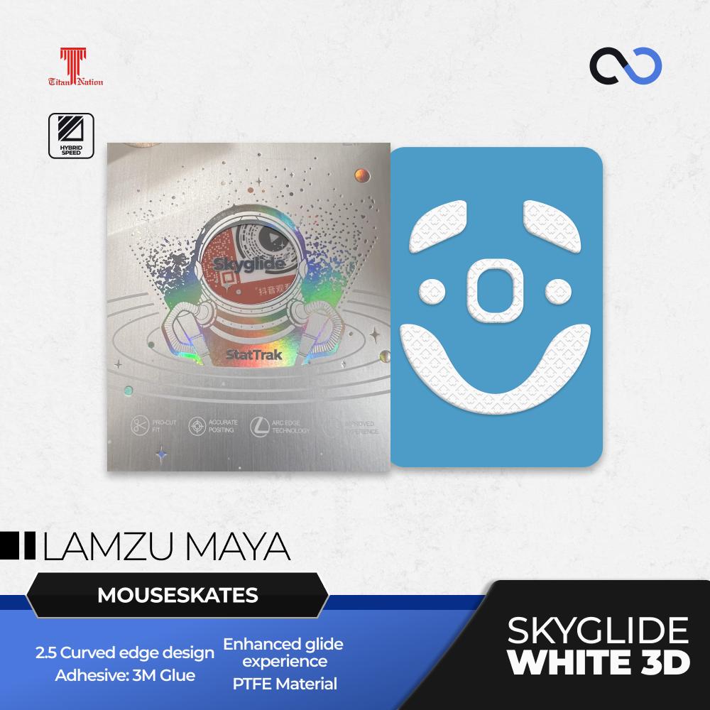 Skyglide StatTrak White 3D Lamzu Maya Gaming Mouse Feet / Mouse Skate PTFE (Hybrid)