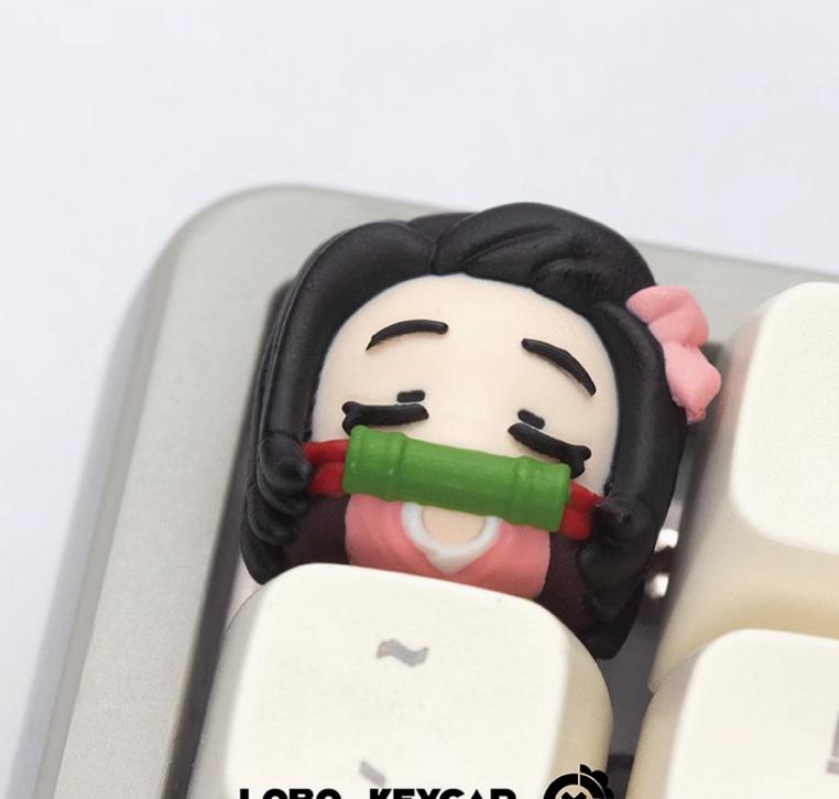 Lobo Nezuko Demon Slayer Kimetsu No Yaiba Anime Artisan Keycaps Resin Keycap