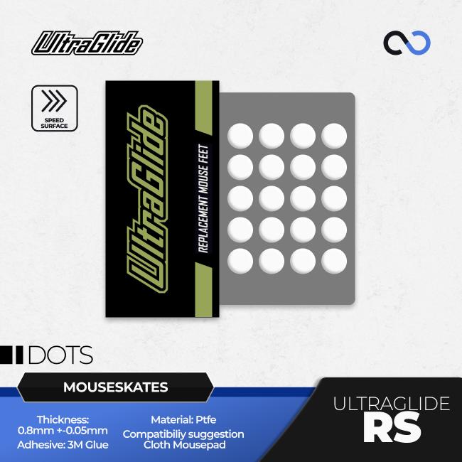 Meow Gaming Gear UltraGlide RS Dots Universal Mouse Feet / Mouse Skate PTFE for Cloth Mouse pad (Speed)