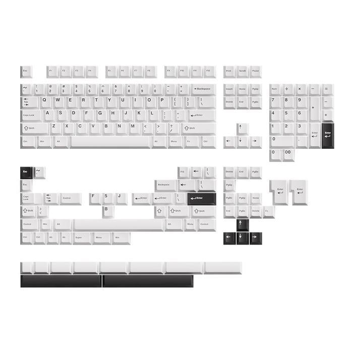 Wuque Studio WS BOW Black on White Keycaps Cherry Profile Doubleshot PBT Keycap 176-Keys