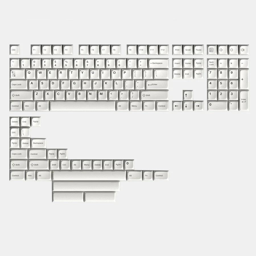 Keytok Ivory Symphony Keycaps KDA Profile Dye sub Printed PBT Keycap 140-Keys