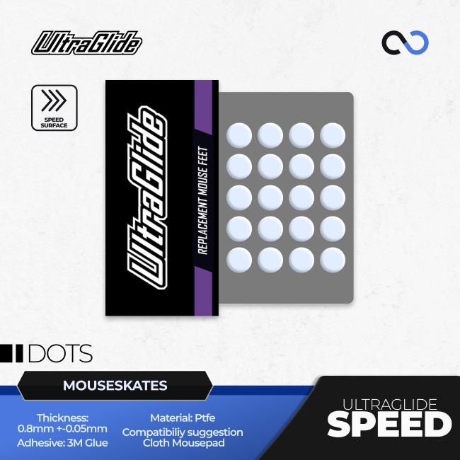 Meow Gaming Gear UltraGlide Speed Dots Universal Mouse Feet / Mouse Skate PTFE for Cloth Mouse pad (Speed)