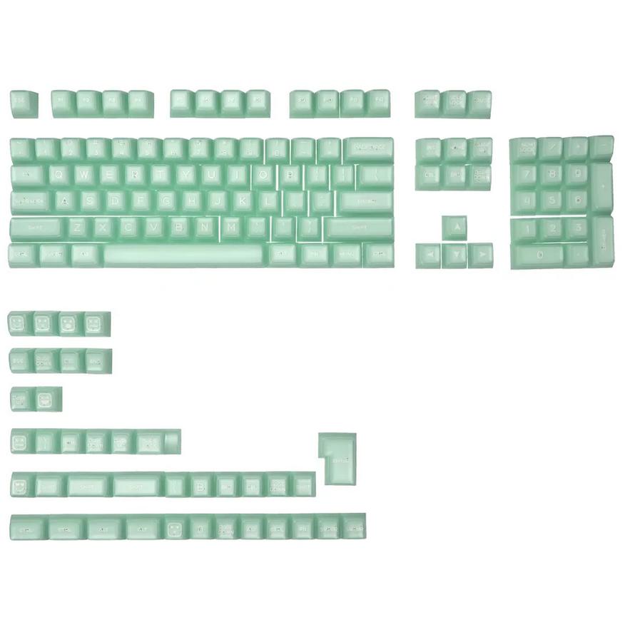 XVX Cyan Jade Translucent Keycaps SA Profile Double shot PBT Keycap 142-Keys