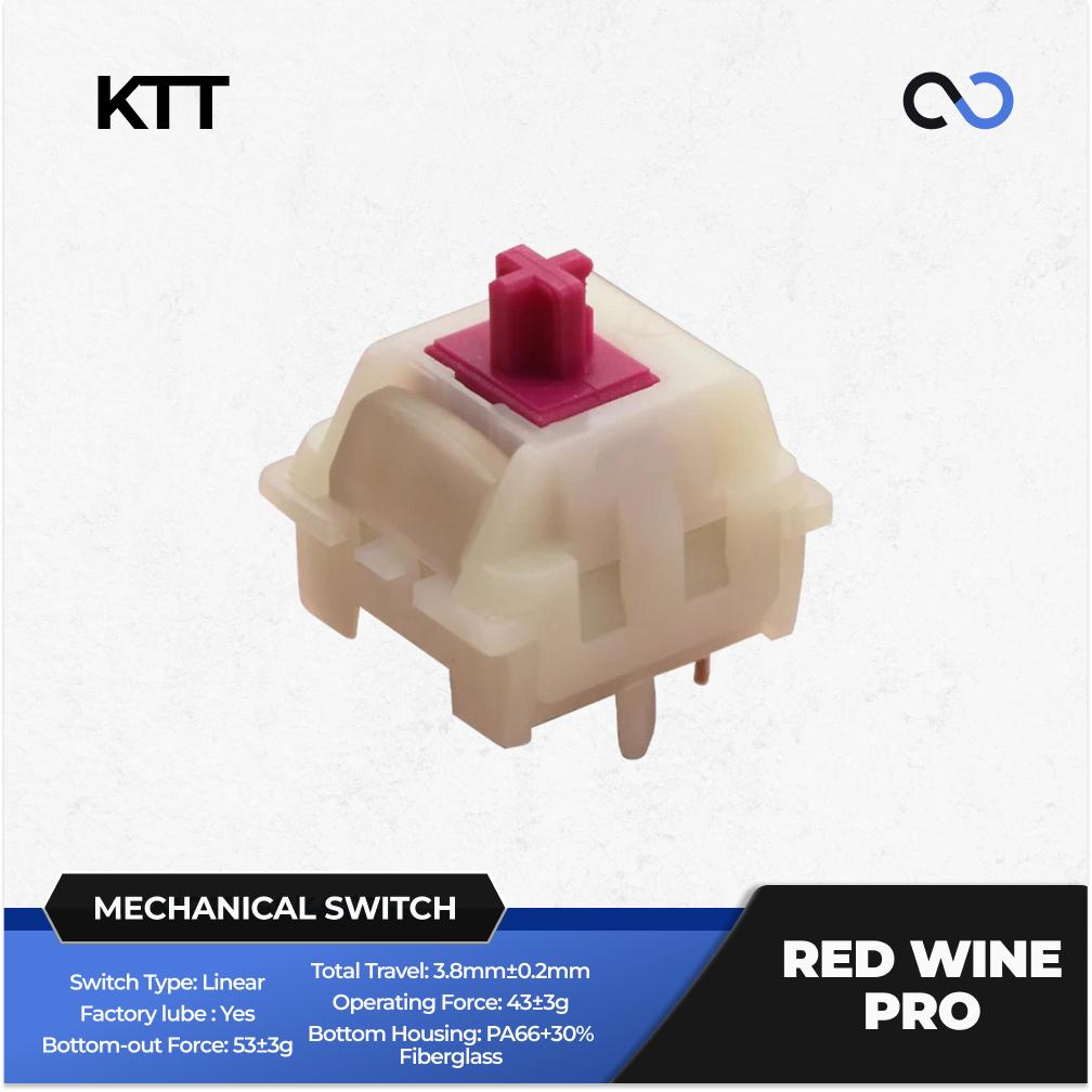 KTT Red Wine PRO Pre-Lubed Mechanical Keyboard PCB Mount Switch (Linear) by QVQ Studio