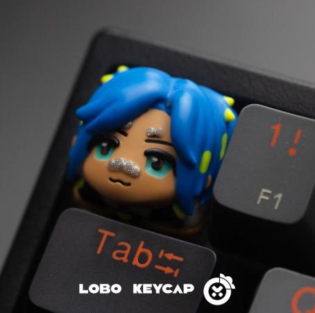 Lobo Neon Valorant Agent Theme Artisan Keycaps Resin Keycap