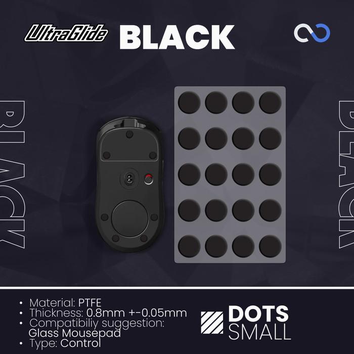 Meow Gaming Gear UltraGlide Black Dots Universal Mouse Feet / Mouse Skate PTFE for Cloth Mouse pad (Control)