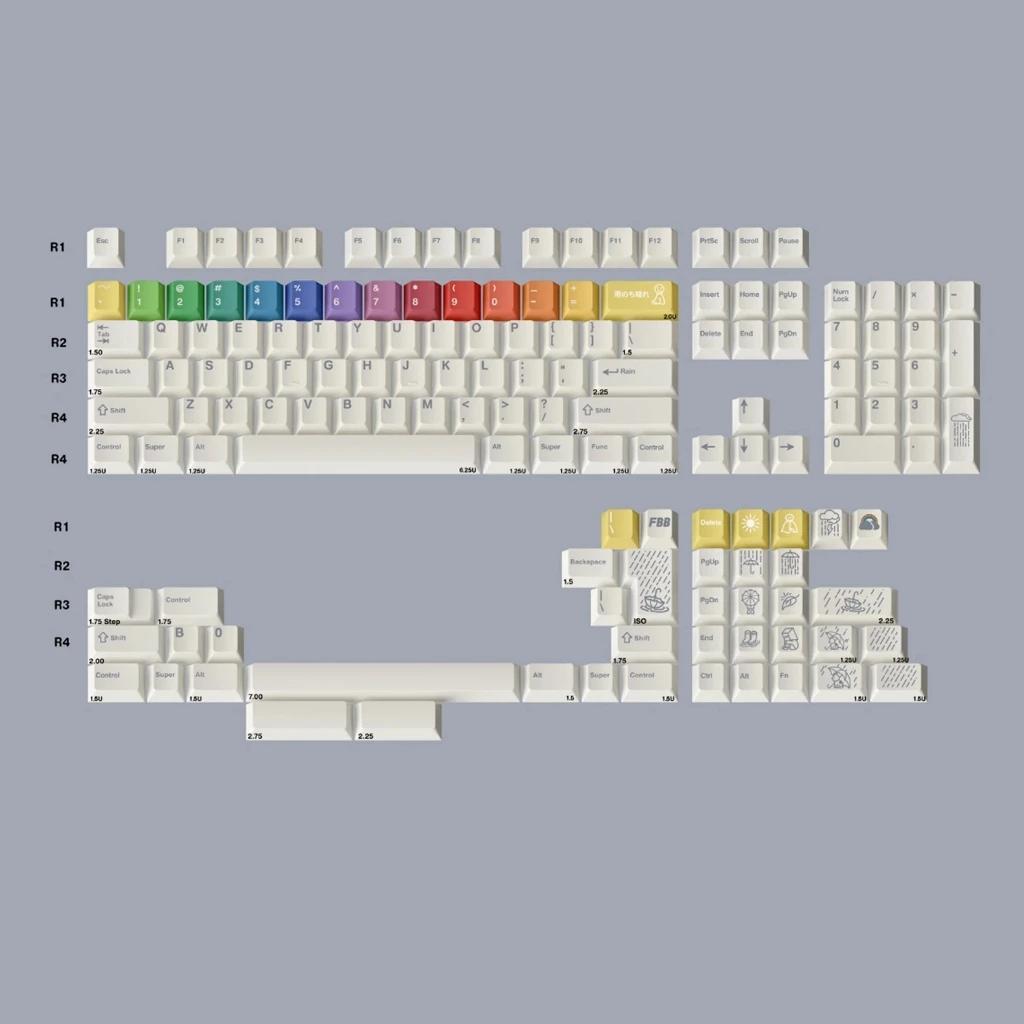 FBB After Rain Keycaps Cherry Profile Dye sub PBT Keycap 146-Keys