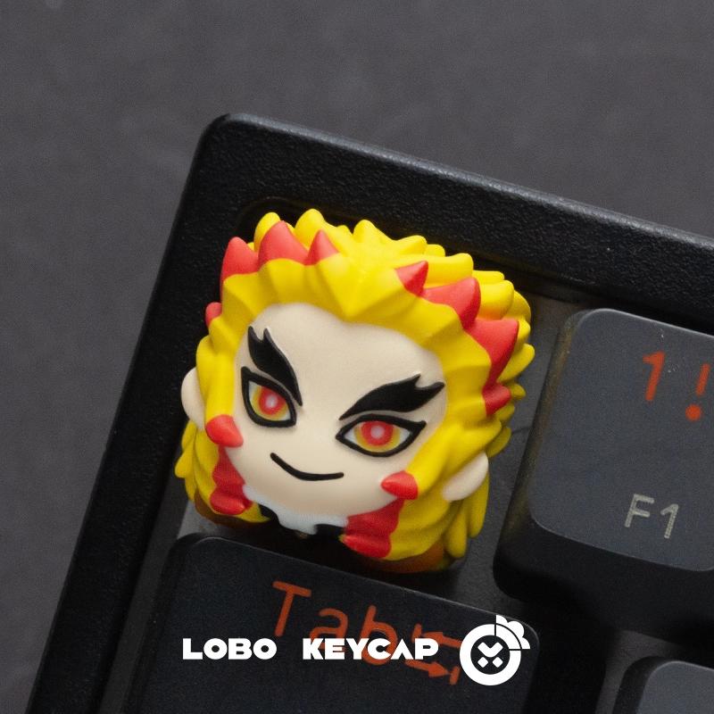 Lobo Kyojuro Rengoku Demon Slayer / Kimetsuno Yaiba Anime Artisan Keycaps Resin Keycap