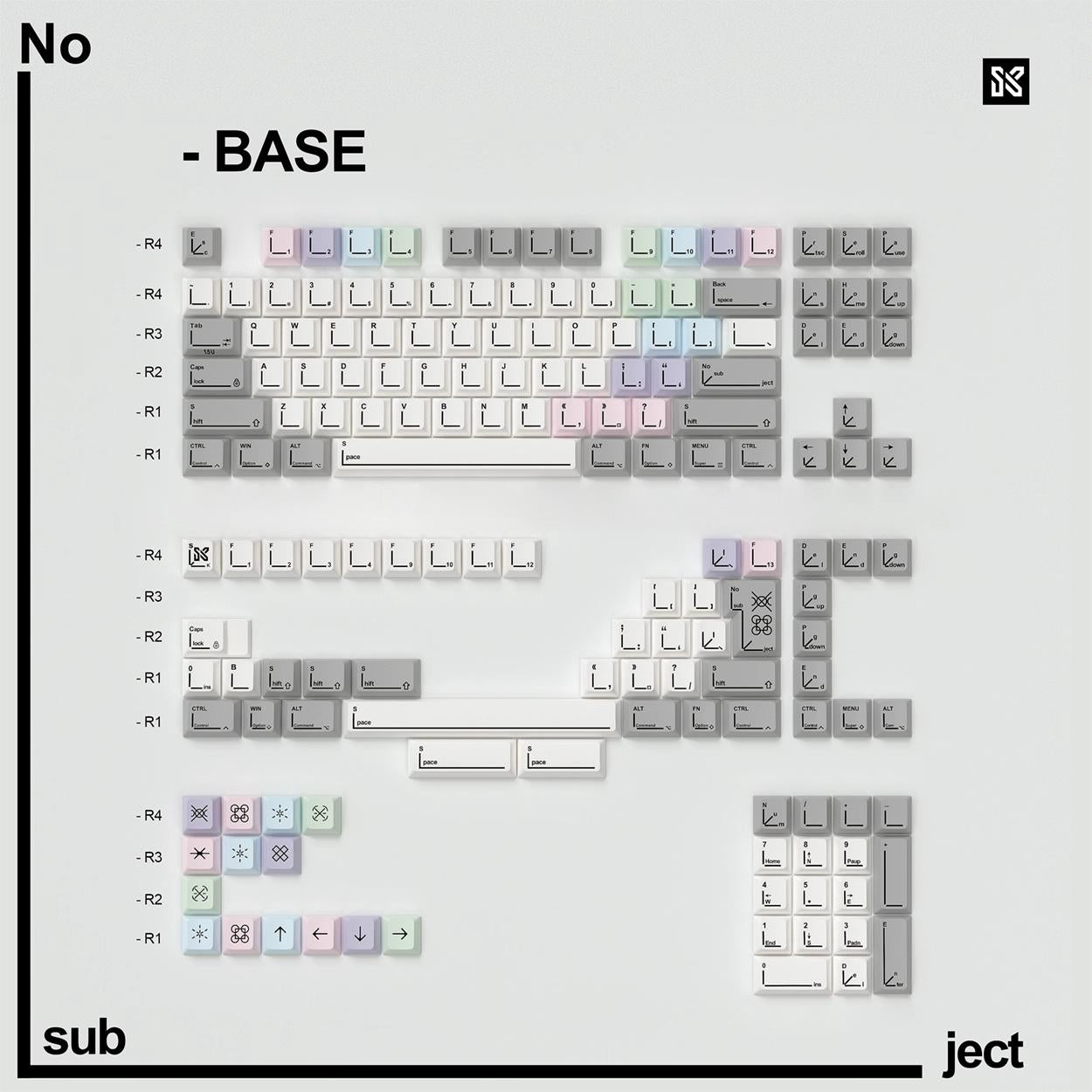 Sinokeys No Subject Keycaps Cherry Profile Dye-Sub PBT Keycap 142-Keys