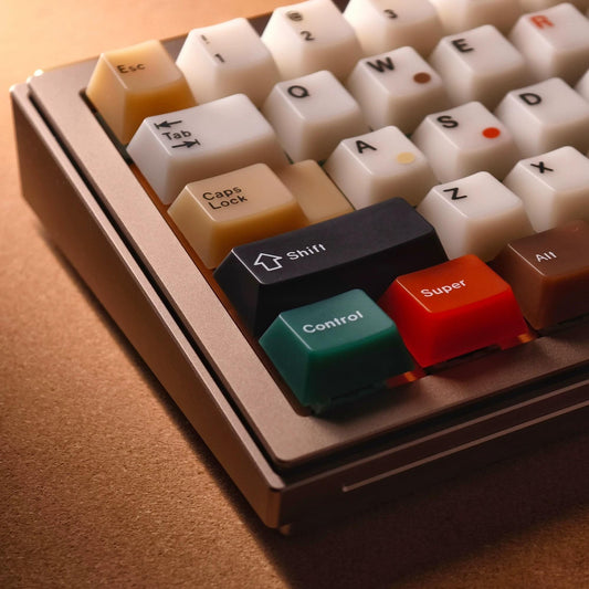 XVX Frost Mixed Retro 100 / Soft White Jade Keycaps Cherry Profile Double Shot + UV Spray Shine Through PBT+PC Keycap 135-Keys