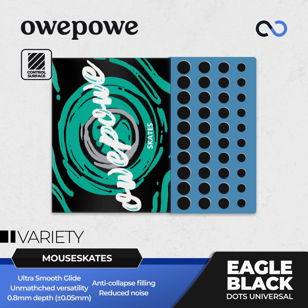 OWEPOWE Eagle Black Universal Silent Gaming Mouse Feet / Mouse Skate UPE (Control)