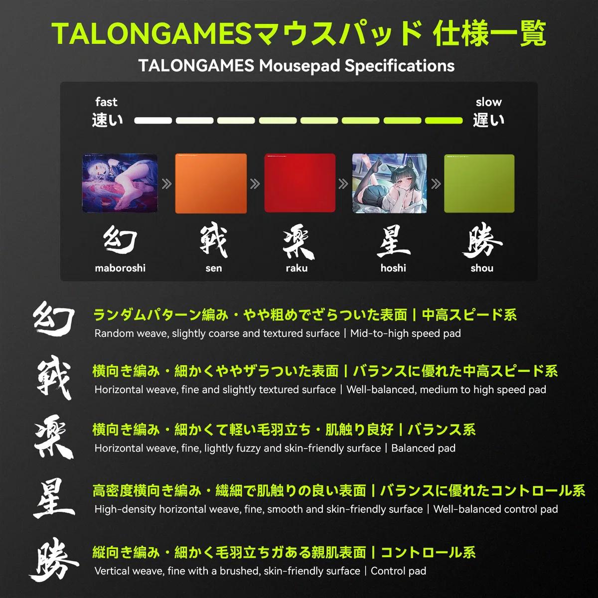 TALONGAMES Hoshi Soft Rubber Base Anime Gaming Mousepad (Control-Hybrid)
