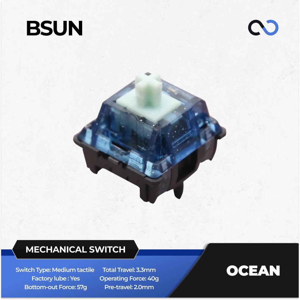 BSUN Ocean Pre-Lubed Mechanical Keyboard PCB Mount Switch (Tactile) by WJBY