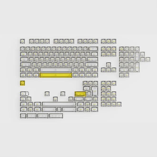 Chilkey Glazed Yellow Keycaps DDA Profile Dye Sub PC Transparent Keycap 170-Keys by Wuque Studio