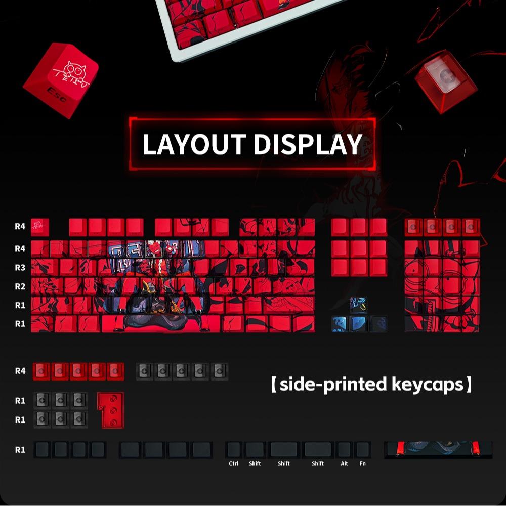 XRaypad Redtail Cherry Profile Side-Print Dye-sub Shine Through PBT + PC Keycap 140-Keys