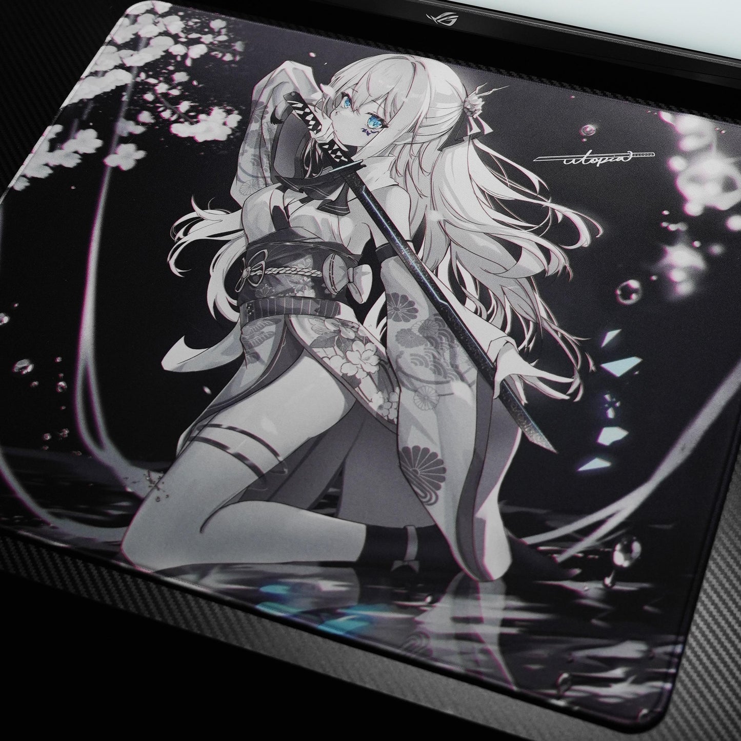 Utopia Gaming Black Blade 2 Poron Base Gaming Mousepad Anime (Hybrid-Control) Saturn Pro Surface