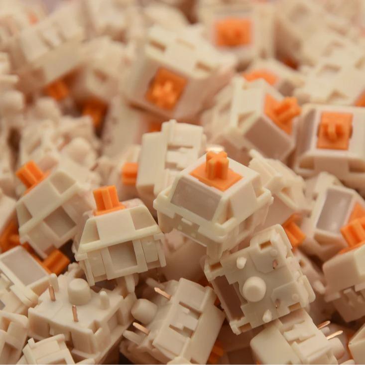 HMX Citrus Silver V2 Pre-Lubed Mechanical Keyboard PCB Mount Switch (Tactile) by XLLAB