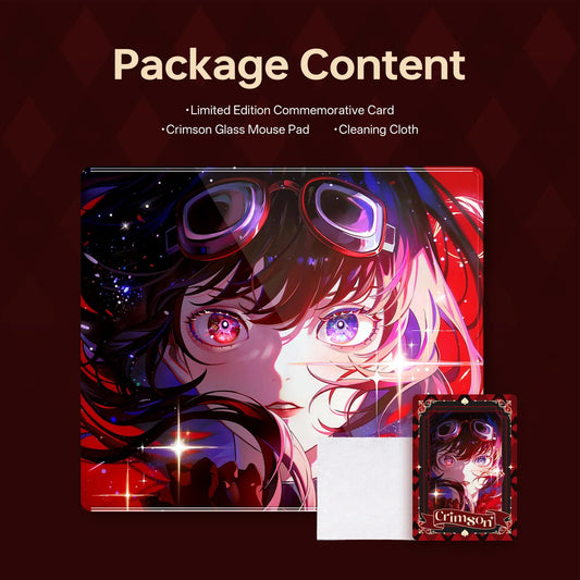 ATK Crimson Poron Base NON-COATED Gaming Glass Mousepad Kaca (Speed)