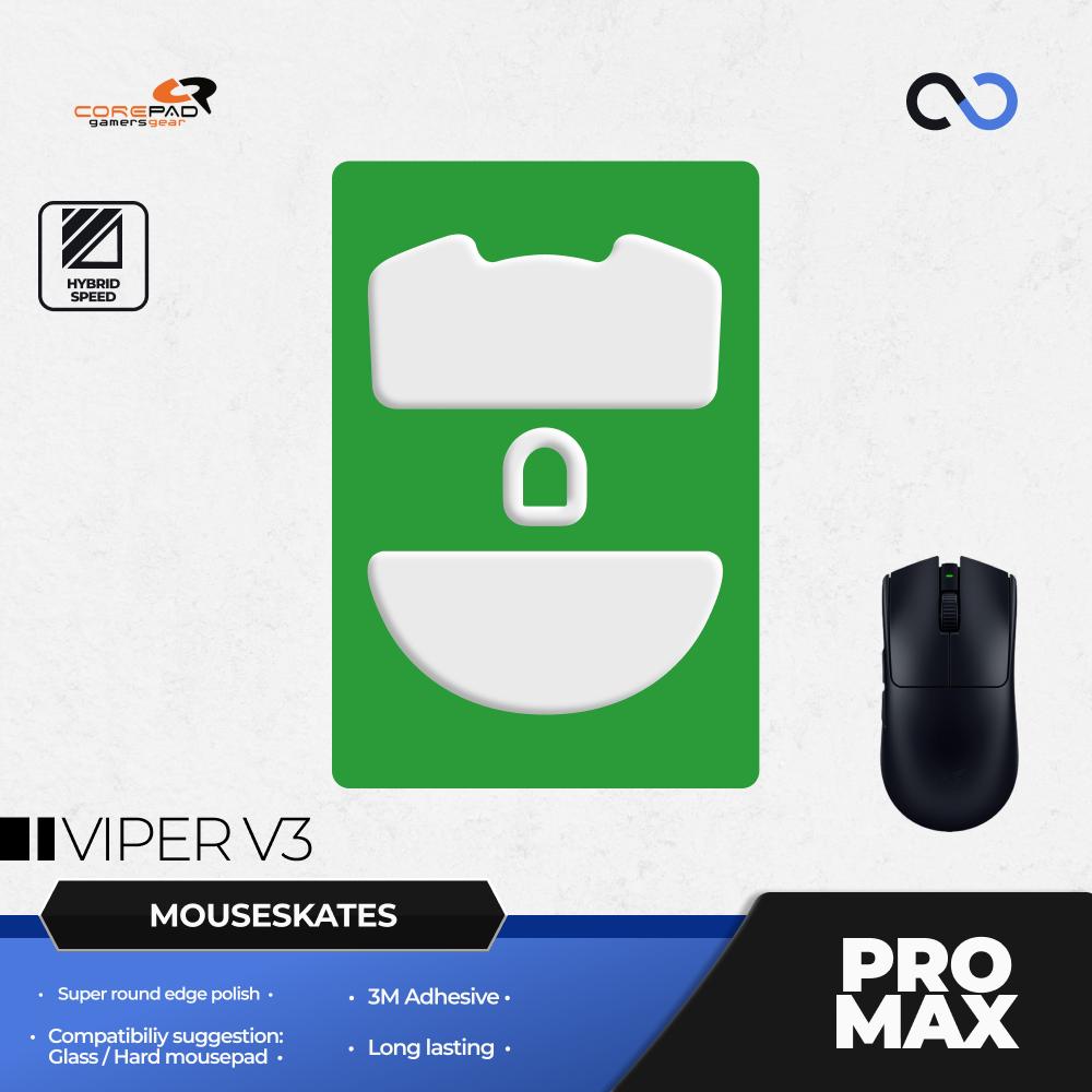 Corepad PRO MAX Razer Viper V3 PRO / Razer Viper V3 CNC milled PTFE Gaming Mouse Feet / Mouse Skate (Speed-Hybrid)